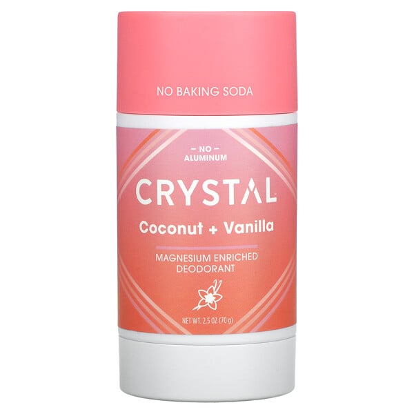 Crystal Body Deodorant, Обогащенный магнием дезодорант, кокос и ваниль, 70 г (2,5 унции)