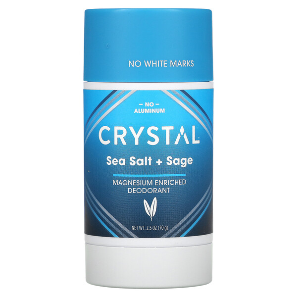 Crystal Body Deodorant‏, Magnesium Enriched Deodorant, Sea Salt + Sage, 2.5 oz (70 g)