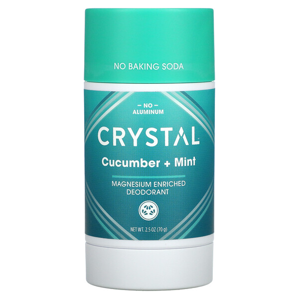 Crystal Body Deodorant‏, Magnesium Enriched Deodorant, Cucumber + Mint, 2.5 oz (70 g)