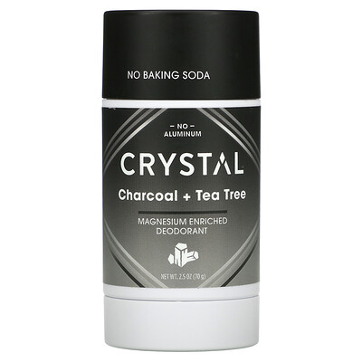 Купить Crystal Body Deodorant Magnesium Enriched Deodorant, Charcoal + Tea Tree, 2.5 oz (70 g)