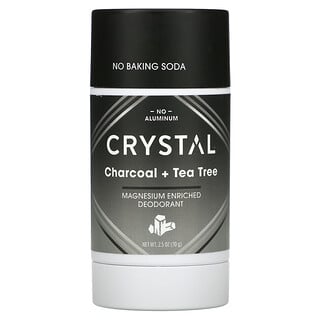 Crystal Body Deodorant, Обогащенный магнием дезодорант, древесный уголь + чайное дерево, 2,5 унции (70 г)