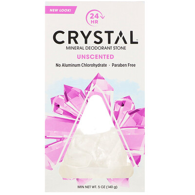 Crystal Body Deodorant Mineral Deodorant Stone, Unscented, 5 oz (140 g)