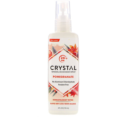 Crystal Body Deodorant Минеральный аэрозольный дезодорант, с запахом граната, 118 мл (4 жидк. унции)