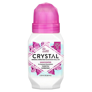 Crystal Body Deodorant, Mineral-Enriched Deodorant, mit Mineralien angereichertes Deodorant-Roll-On, unparfümiert, 66 ml (2,25 fl. oz.)