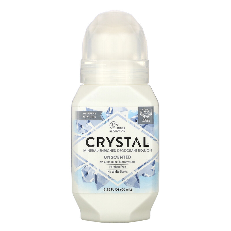 Crystal Body Deodorant, MineralEnriched Deodorant RollOn, Unscented