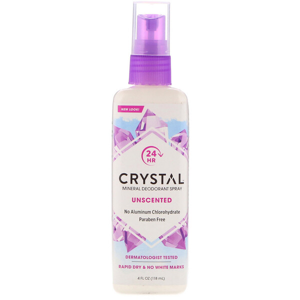 Crystal Body Deodorant, Deodoran Mineral Spray, Tanpa Pewangi, 118 ml (4 ons cairan)