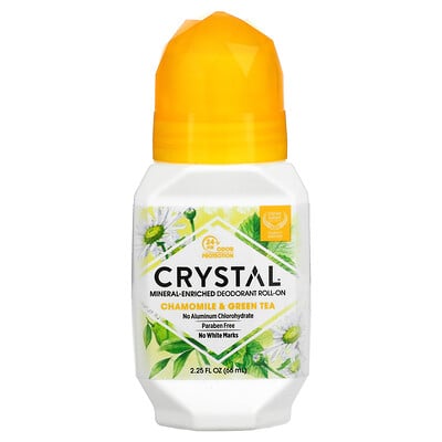 Crystal Body Deodorant Натуральный шариковый дезодорант с ромашкой и зеленым чаем, 2,25 жидкой унции (66 мл)