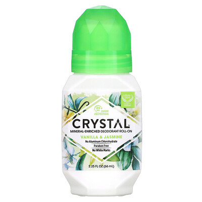 Crystal Body Deodorant минеральный шариковый дезодорант, ваниль и жасмин, 66мл (2,25жидк. унции)