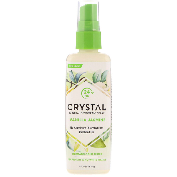 Crystal Body Deodorant‏, Mineral Deodorant Spray, Vanilla Jasmine, 4 fl oz (118 ml)