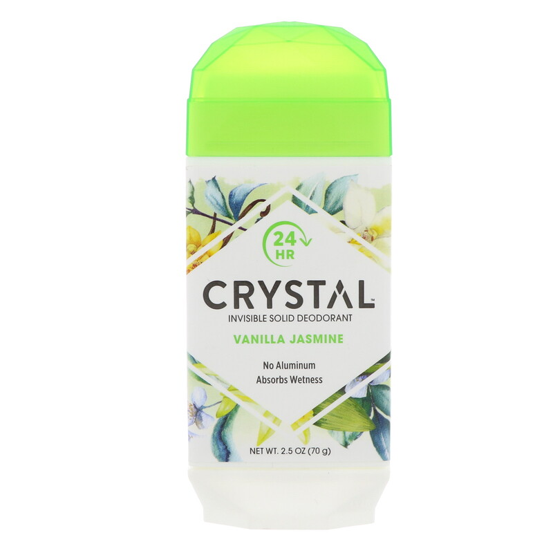 Crystal Body Deodorant, Invisible Solid Deodorant, Vanilla Jasmine, 2.5