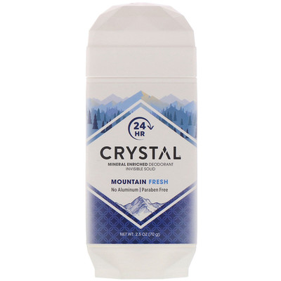Crystal Body Deodorant Mineral Enriched Deodorant Invisible Solid, Mountain Fresh, 2.5 oz (70 g)