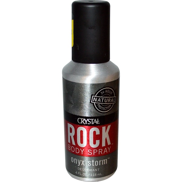Crystal Body Deodorant, Rock Body Spray Deodorant, Onyx Storm, 4 fl oz
