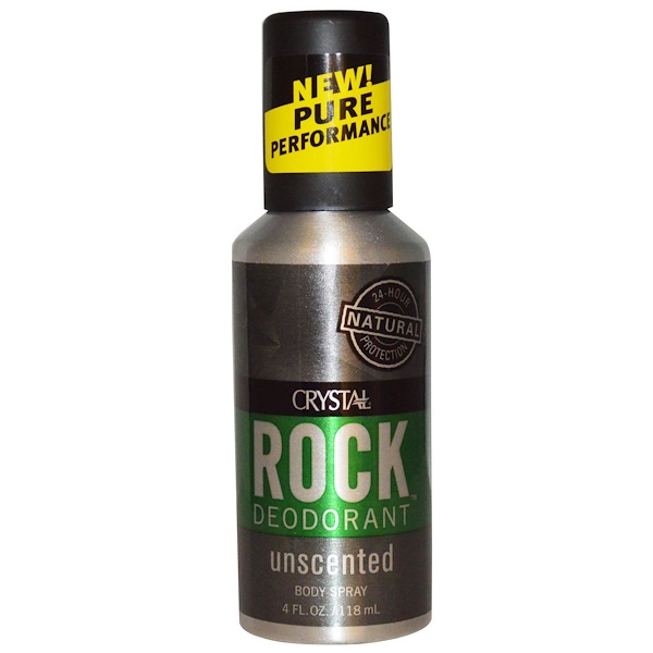 Crystal Body Deodorant, Rock Deodorant, Body Spray, Unscented, 4 fl oz (118 ml) iHerb