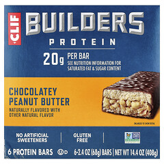Builders® Protein Bars, Chocolatey Peanut Butter, 6 Bars, 2.4 oz (68 g) Each