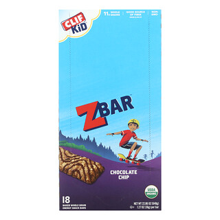 Clif Bar, Clif Kid, Barrita orgánica Z, Chispas de chocolate, 18 barritas, 36 g (1,27 oz) cada una