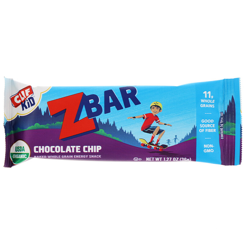 Clif Bar, Clif Kid, Organic Z Bar, Chocolate Chip, 18 Bars, 1.27 oz (36