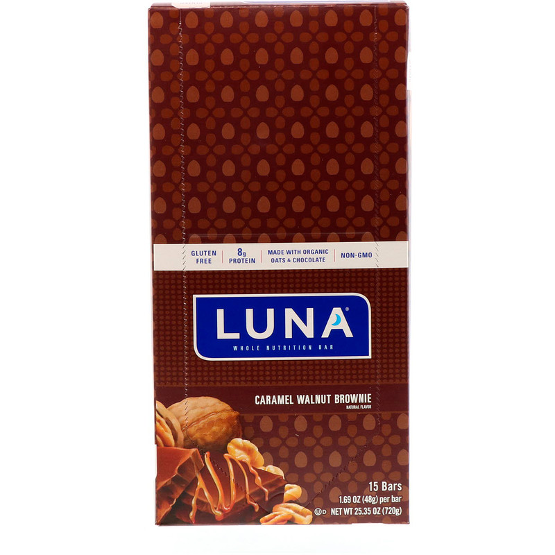 Clif Bar, Luna, Whole Nutrition Bar for Women, Caramel Walnut Brownie