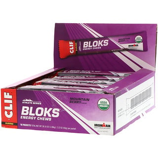 Clif Bar, Bloks能量棒，山漿果口味，18袋，每袋2.12盎司（60克）