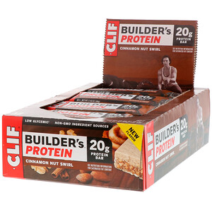 Отзывы о Клиф бар, Builder's Protein Bar, Cinnamon Nut Swirl, 12 Bars, 2.40 oz (68 g) Each
