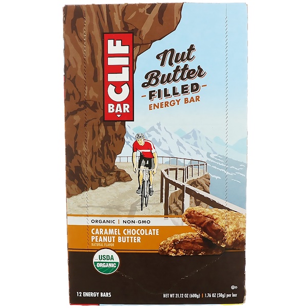 Clif Bar, Nut Butter Filled, Caramel Chocolate Peanut Butter, 12 Bars