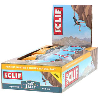 Clif Bar, Energy Bar, Peanut Butter & Honey with Sea Salt, 12 Bars, 2.40 oz (68 g) Each