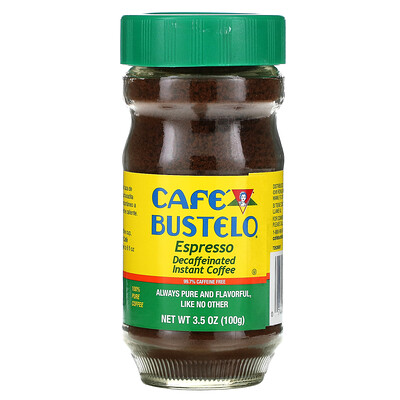 Купить Café Bustelo Espresso, растворимый кофе без кофеина, 3, 5 унции (100 г)