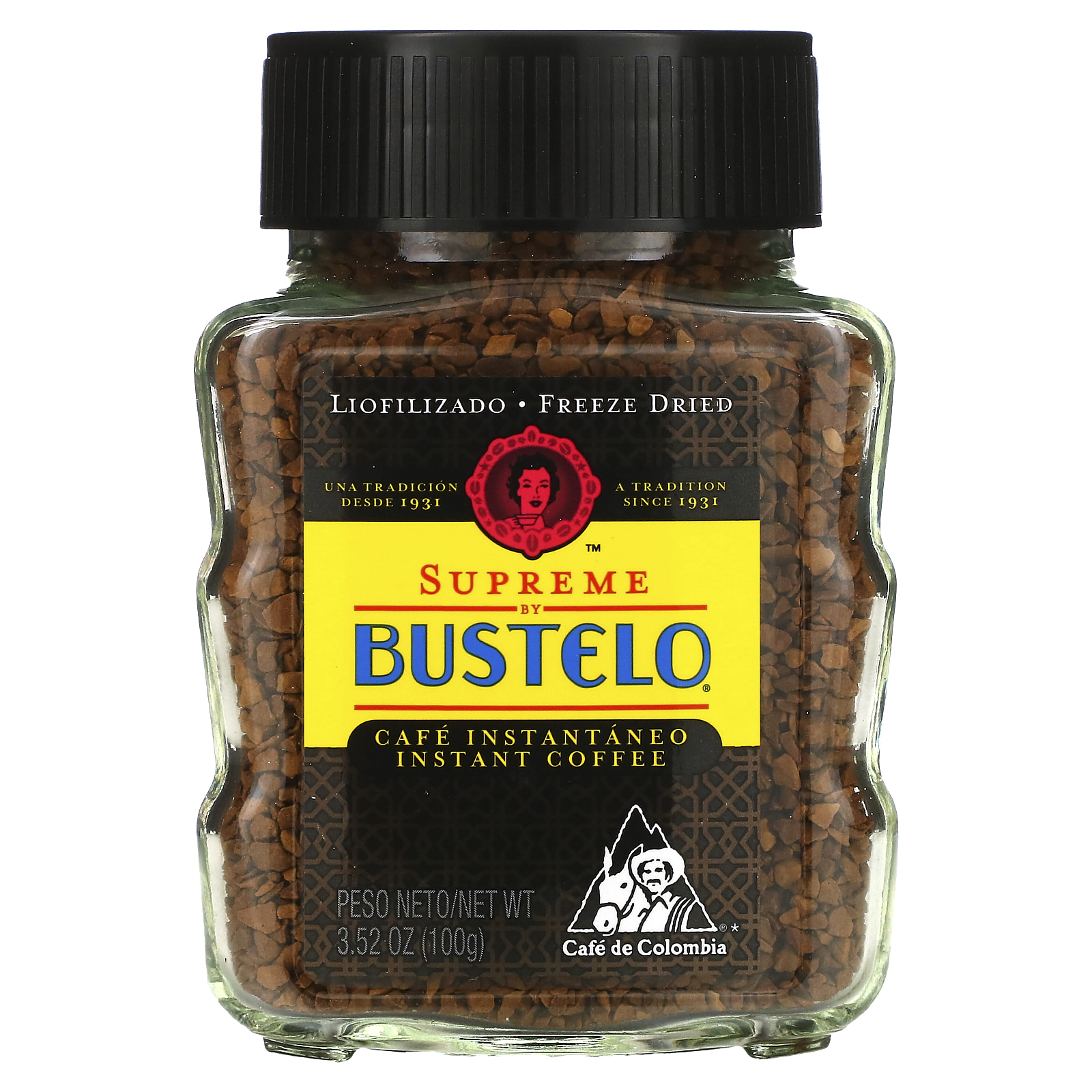 Café Bustelo, Supreme by Bustelo, Instant Coffee, Freeze Dried, 3.52 oz