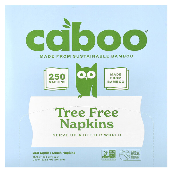 Caboo Tree Free Bamboo Napkins, 250 Napkins