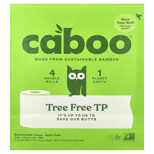 Caboo Tree Free TP, 4 Double Rolls
