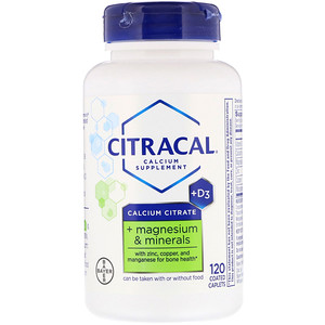 Отзывы о Ситракал, Calcium Citrate, + Magnesium & Minerals +D3, 120 Coated Caplets