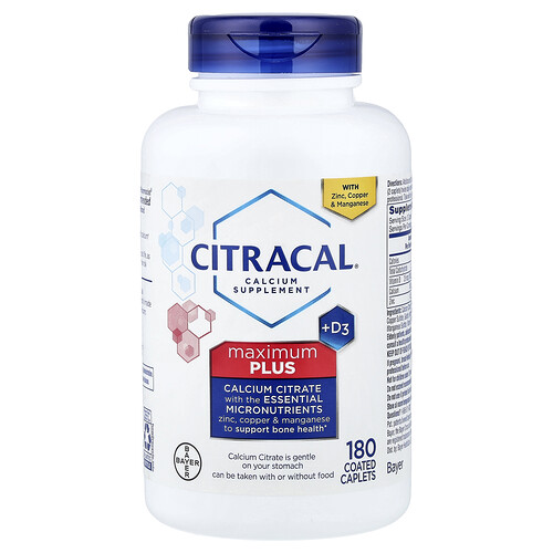 Citracal Maximum Plus +D3, 180 Coated Caplets
