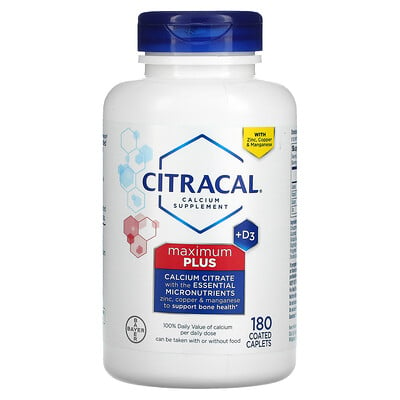 

Citracal Maximum Plus +D3 180 Coated Caplets