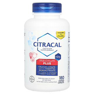 Citracal, マキシマムプラス＋D3、コーティングカプレット180粒