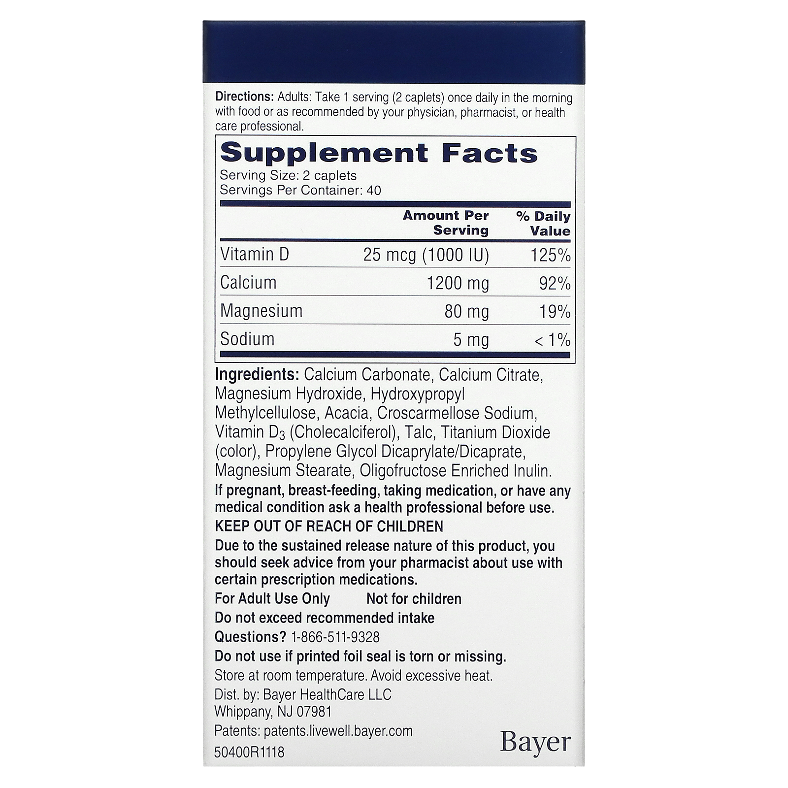 Citracal, Calcium Supplement, Slow Release 1200 + D3, 80 Coated Tablets