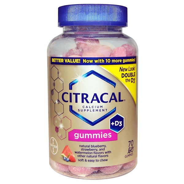 Citracal, Calcium Supplement + D3 Gummies, Natural Blueberry