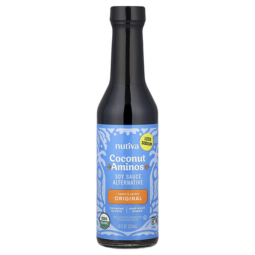 Nutiva Organic Less Sodium Coconut Aminos Soy-Free Soy Sauce Alternative, 237ml