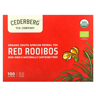 Cederberg Tea Co, Organski južnoafrički biljni čaj, crveni rooibos, bez kofeina, 100 vrećica čaja, 250 g