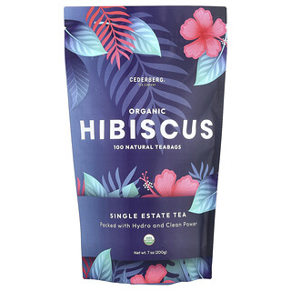 Cederberg Tea Co, Hibiscus biologique, Sans caféine, 100 sachets de thé naturels, 200 g