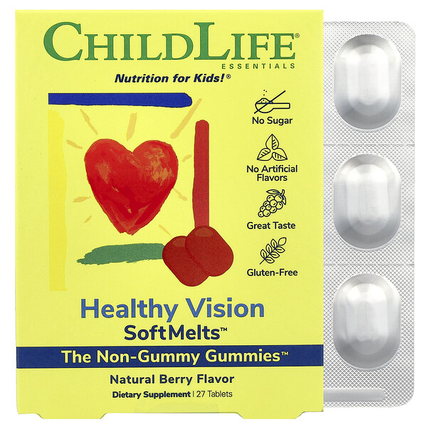 ChildLife Essentials Healthy Vision SoftMelts™, Natural Berry, 27 Tablets