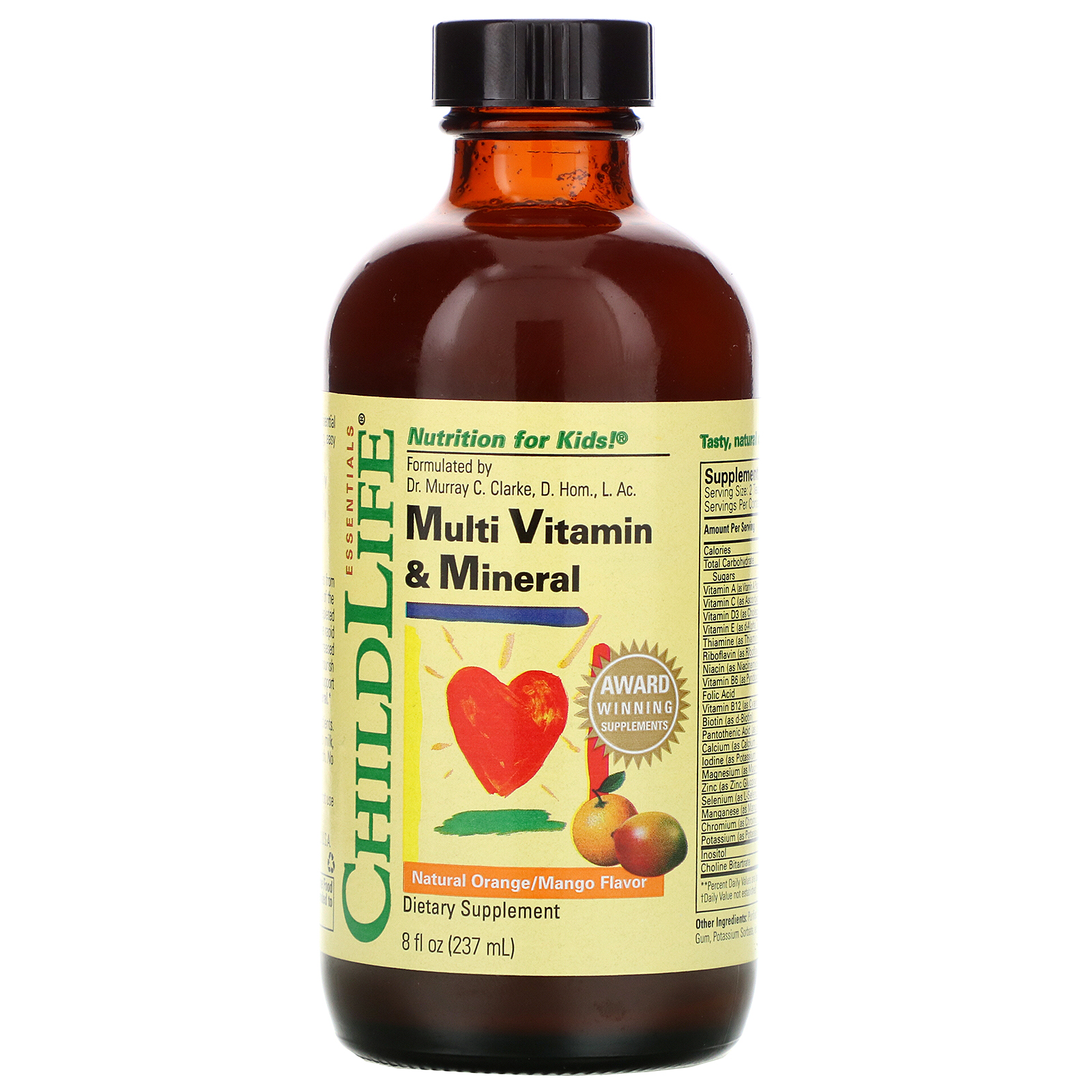 Childlife Essentials Multi Vitamin Mineral Natural Orange Mango Flavor 8 Fl Oz 237 Ml Iherb