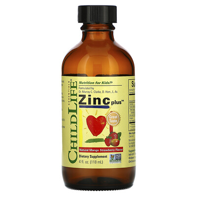 ChildLife Essentials, Zinc Plus, Natural Mango Strawberry Flavor, 4 fl oz (118 ml)