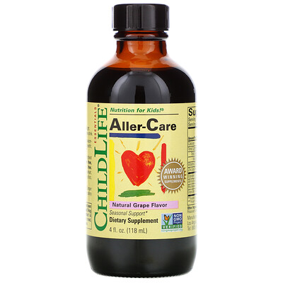 ChildLife Важные питательные вещества, средство от аллергии, вкус натурального винограда, 118,5 мл