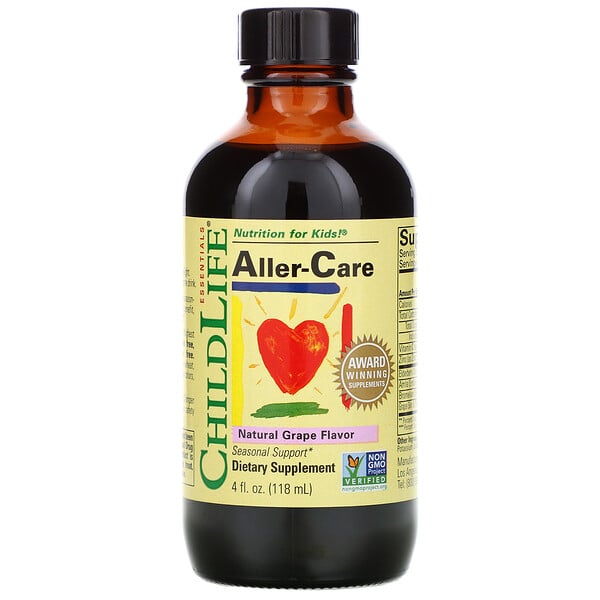 ChildLife, Важные питательные вещества, средство от аллергии, вкус натурального винограда, 118,5 мл