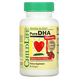 ChildLife, 純 DHA，天然漿果味，90 粒軟凝膠