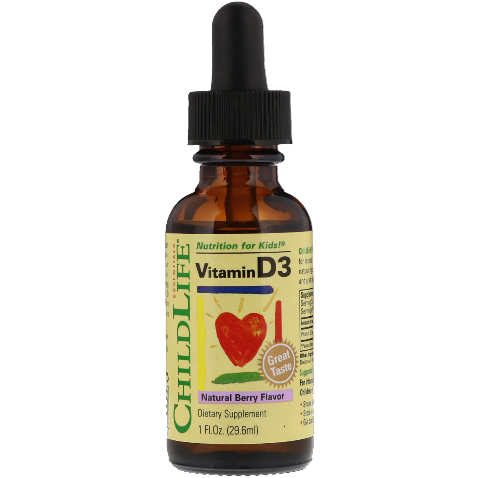Витамин D3, натуральный аромат ягод (29,6 мл) отзывы, применение, состав, цена, купить