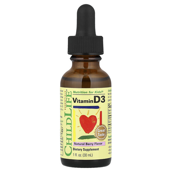 ChildLife Essentials Vitamin D3, Natural Berry, 12.5 mcg (500 IU), 1 fl oz (30 ml)