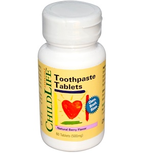 ChildLife, Essentials, Таблетки с зубной пастой с ароматом натуральных ягод, 500 мг, 60 таблеток