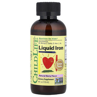 ChildLife Essentials, Ferro Líquido, Sabor Natural de Fruto Silvestre, 118 ml (4 fl oz)