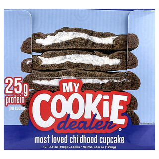 My Cookie Dealer Protein, Protein Cookie, Most Loved Childhood Cupcake, 12 Cookies, 3.8 oz (108 g) Each
