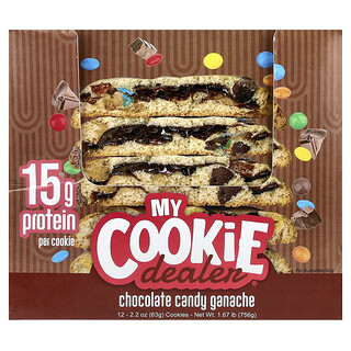 My Cookie Dealer Protein, Biscotto proteico, Ganache caramella al cioccolato, 12 biscotti, 63 g ciascuno